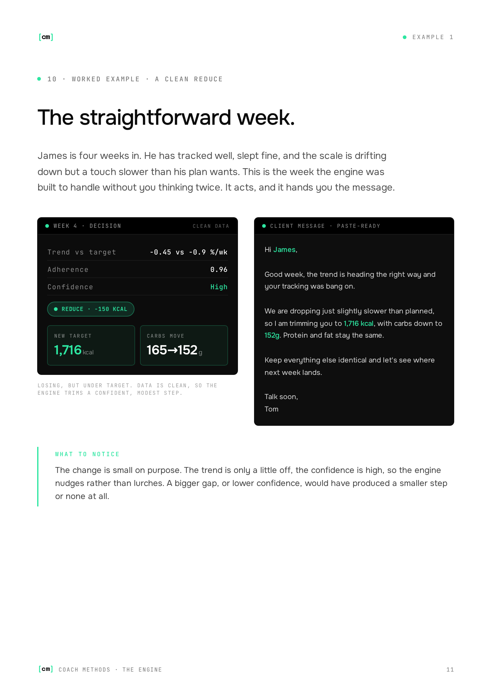 The engine making a weekly decision