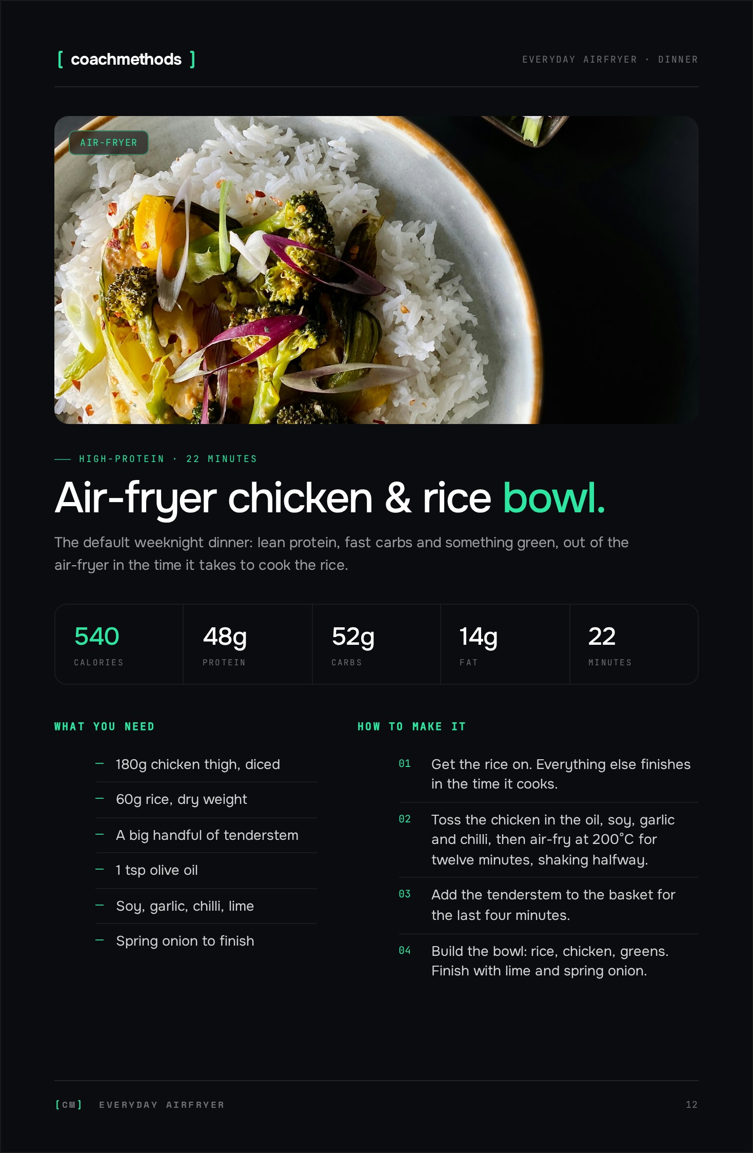 A recipe page from the cookbooks
